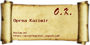 Oprea Kazimir névjegykártya